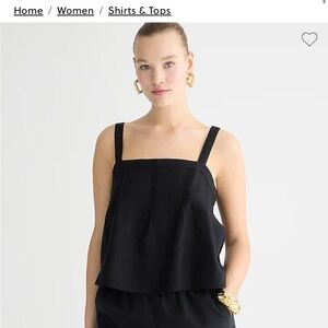 J Crew bow back linen tank top